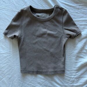 Everlane Grey Ribbed Tee
